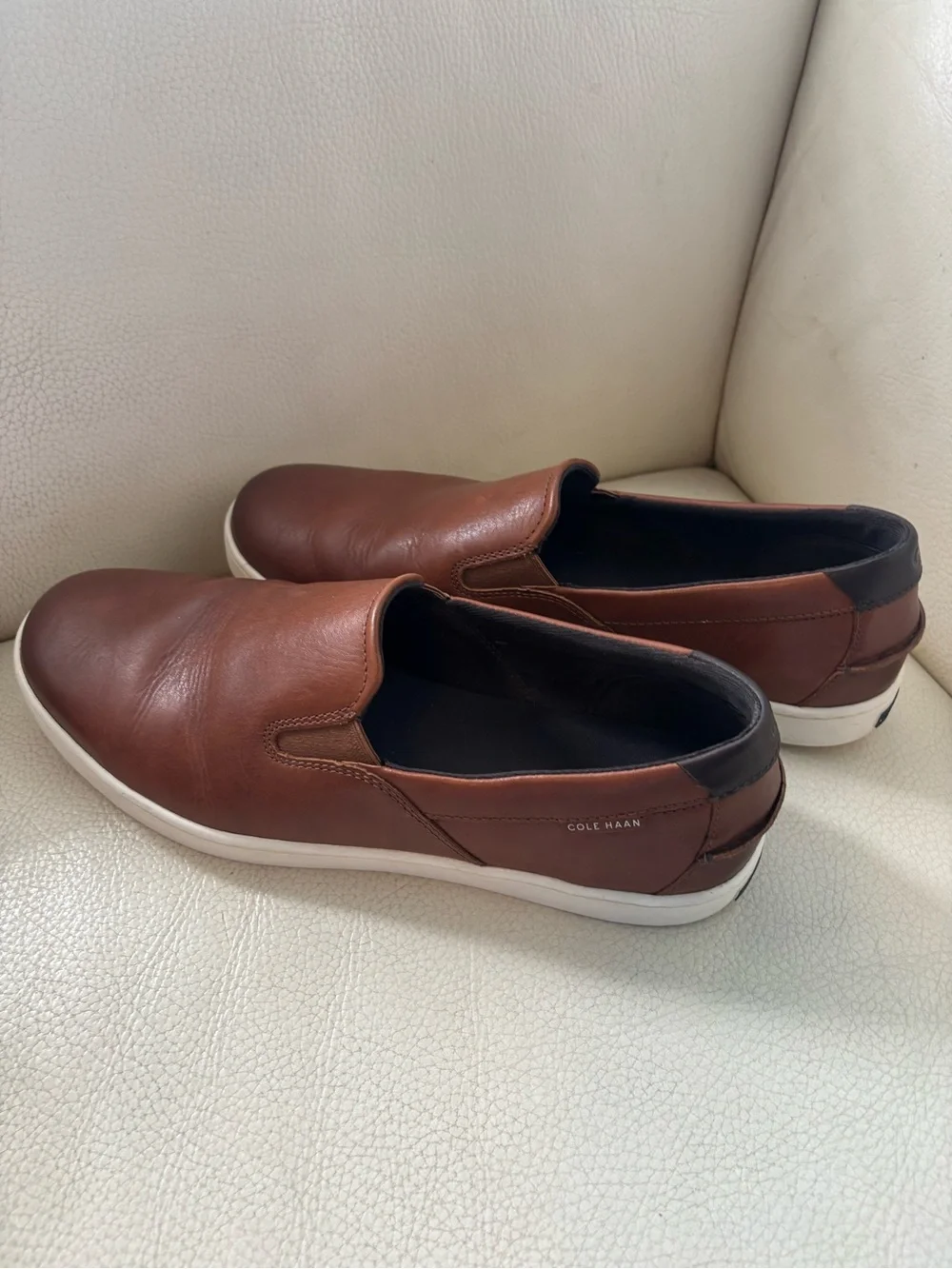 Cole Haan Brown Leather Slip-On Loafers